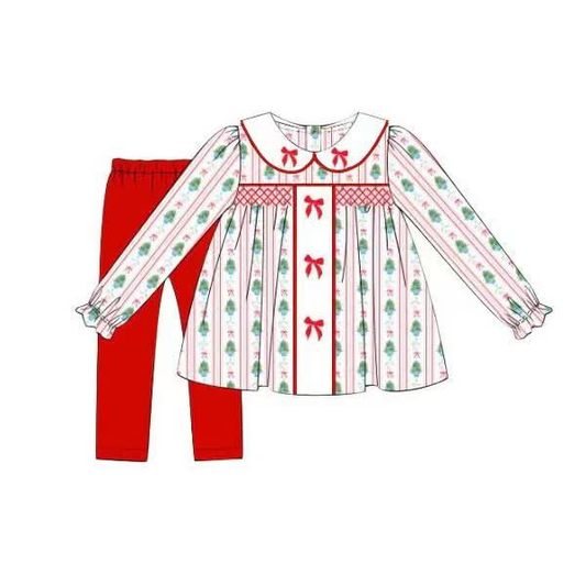 Custom moq 5 each style eta 6-7weeks baby girl clothes bow long sleeve pants sets-25.7.29