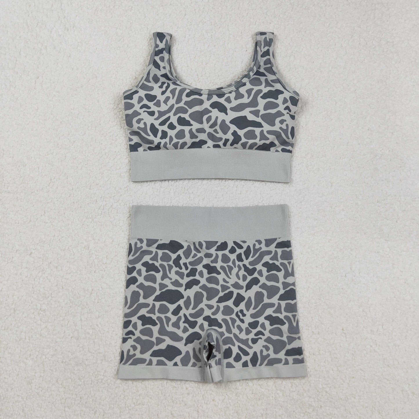 RTS NO MOQ Sibling Adult Women's camouflage Tank Top shorts sets