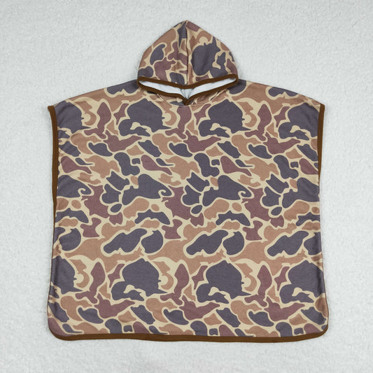rts no moq baby newborn S0325 Brown camouflage hooded bathrobe