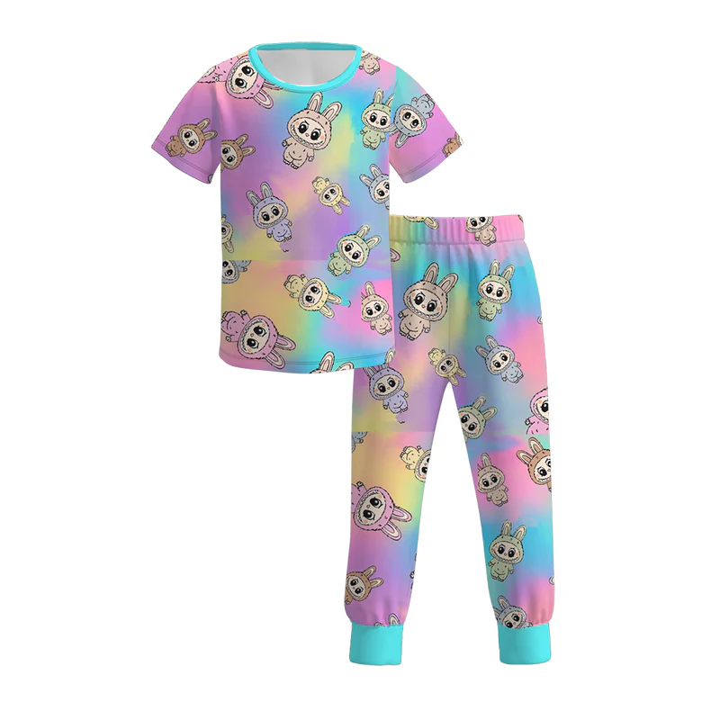 Custom moq 5 each style eta 6-7weeks baby girl clothes summer short sleeve pants sets 4 -25.7.16