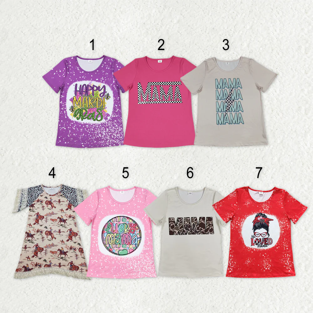 RTS NO MOQ Sibling adult clothes short sleeve tops