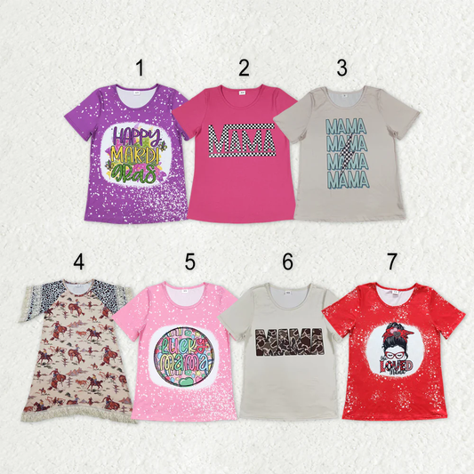 RTS NO MOQ Sibling adult clothes short sleeve tops