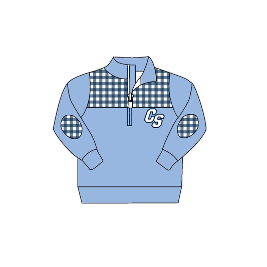 custom moq 3 eta 6-8weeks team baby boys clothes light blue long sleeve top