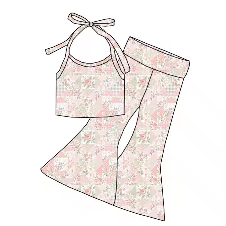 Custom moq 5 each style eta 6-7weeks baby girl clothes short sleeve pants sets-25.7.28