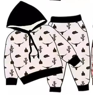 Custom moq 5 each style eta 6-7weeks baby girl clothes hooded long sleeve pants sets 1 and sets 4-25.7.25