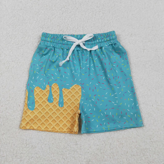 Best Sell RTS Baby Girls Teal Ice Cream Drip Shorts Bottoms Summer Collection Soft Cotton Infant Bottom