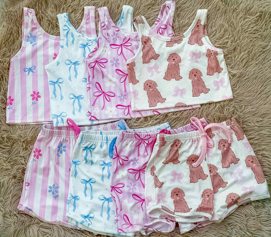 RTS Sibling baby girl clothes Short Sleeve Shorts sets
