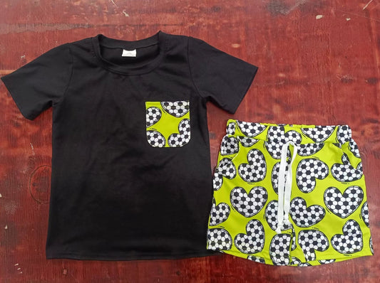 custom moq 5 eta 5weeks mix size Summer boys clothes black short sleeve shorts sut