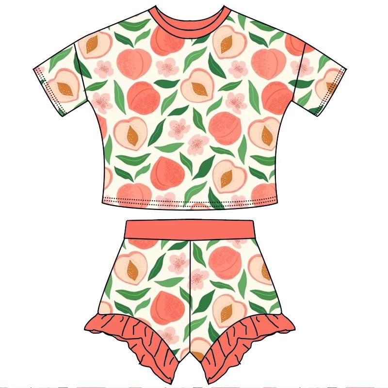 Custom moq 5 each style eta 6-7weeks baby girl clothes short sleeve shorts suits -25.7.28