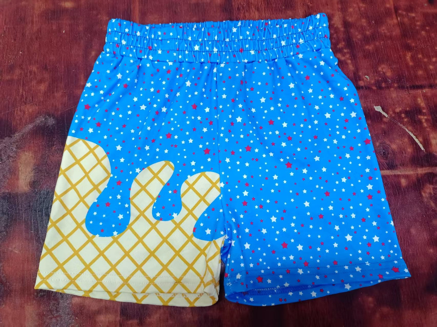 Custom moq 3 eta 6-7weeks kids clothes blue Beach Summer Shorts-25.5.10