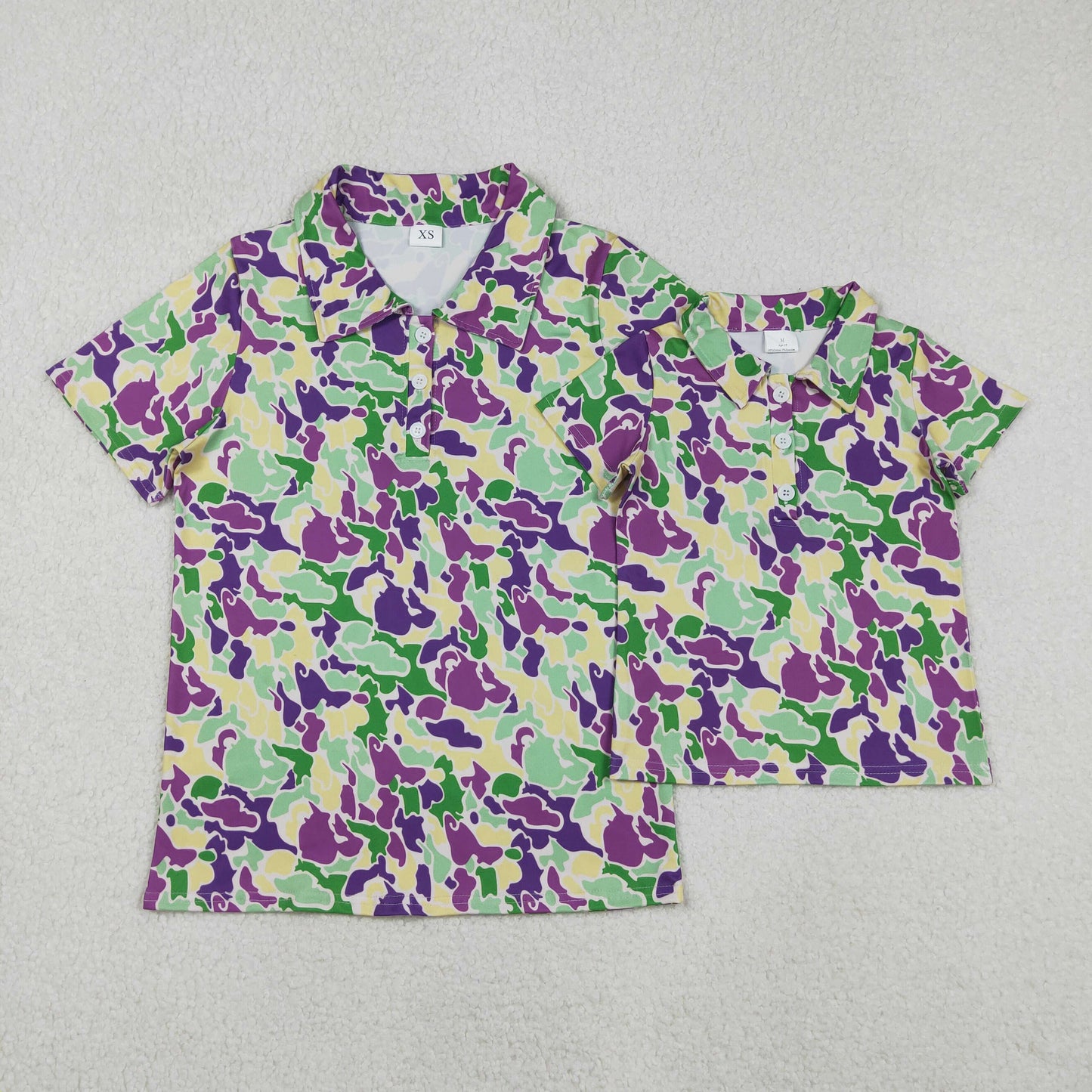 RTS NO MOQ Sibling baby boy clothes and Adult clothes mardi gras short sleeve tops and adult top