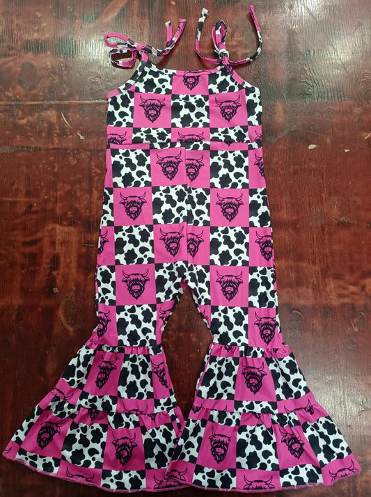 custom moq 5 eta 5weeks mix size baby girls clothes alpine cow pattern rose red suspender jumpsuit