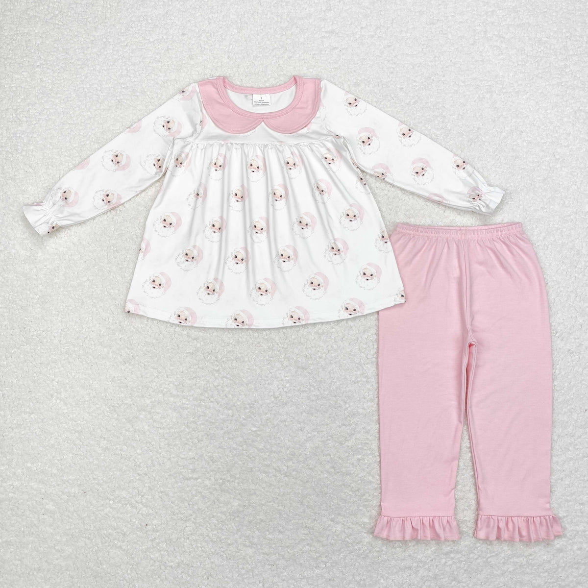 rts no moq GLP1531 Santa pink white long sleeve trousers suit
