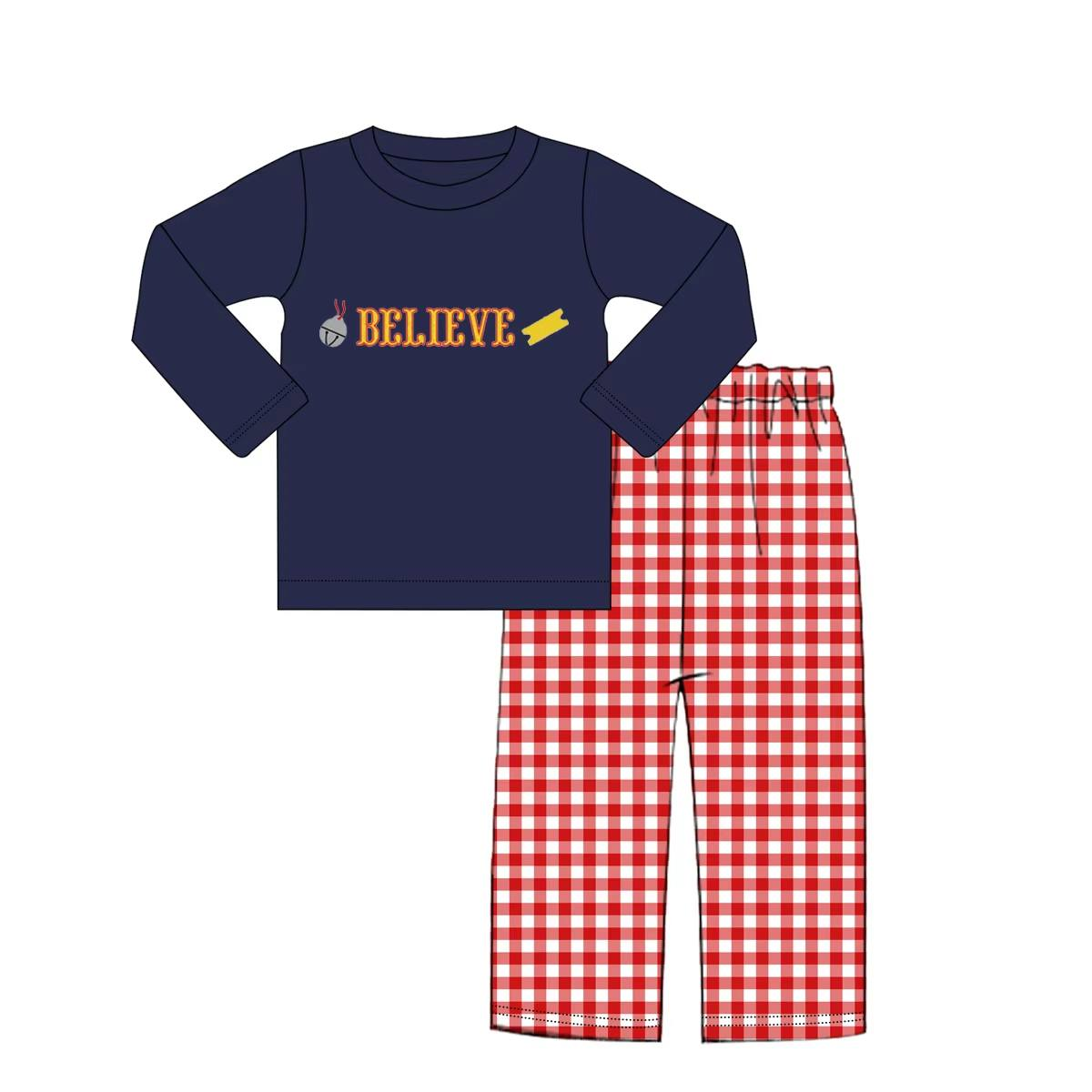 Custom moq 5 each style eta 6-7weeks baby girl clothes BELIEVE long sleeve pants set 2 and rompers 2-25.7.28