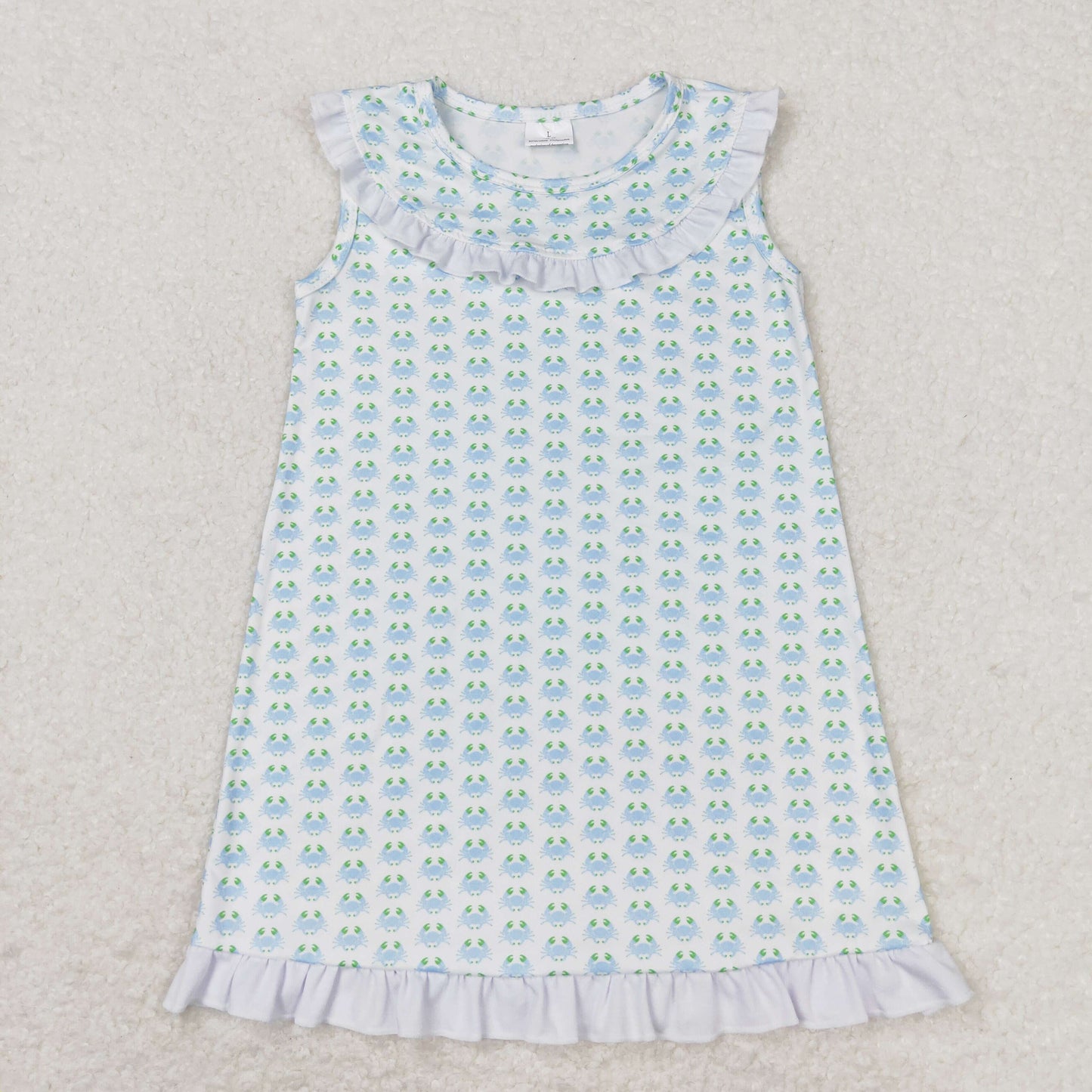 RTS NO MOQ（In Stock) Crab white lace sleeveless dress
