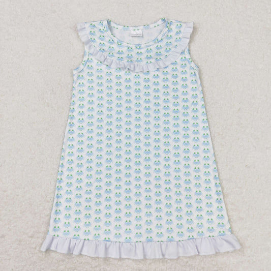 GSD1078 Crab white lace sleeveless dress
