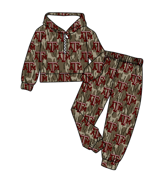 Custom moq 5 mix size milk silk summer teams baby boy clothes camouflage hooded long sleeve pants sets-25.11.6