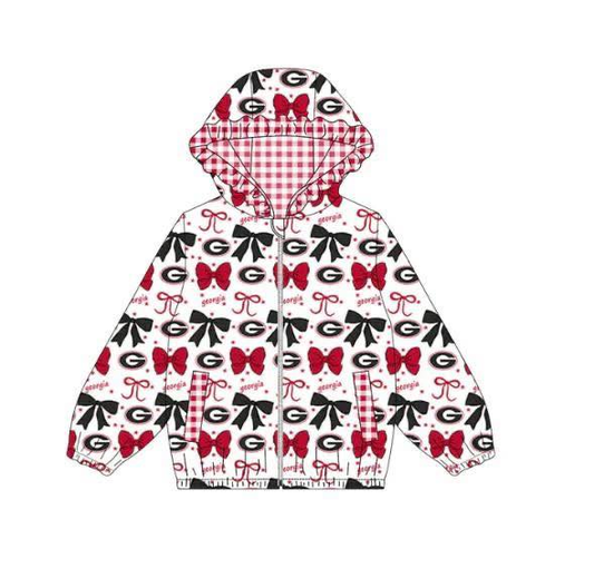 Custom moq 5 mix size milk silk summer teams baby girls clothes lace bow hooded long sleeve top-25.9.2