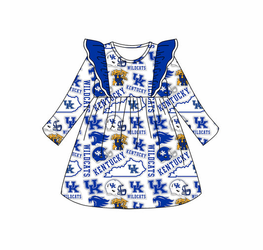 Custom moq 3 eat about 6-8 weeks blue  Long Sleeve Skirt Team Sports Girls