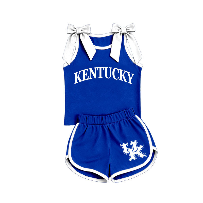 (Preorder new) No moq Baby Girls Bow Sleeveless Top And Shorts Summer Outfit Sets