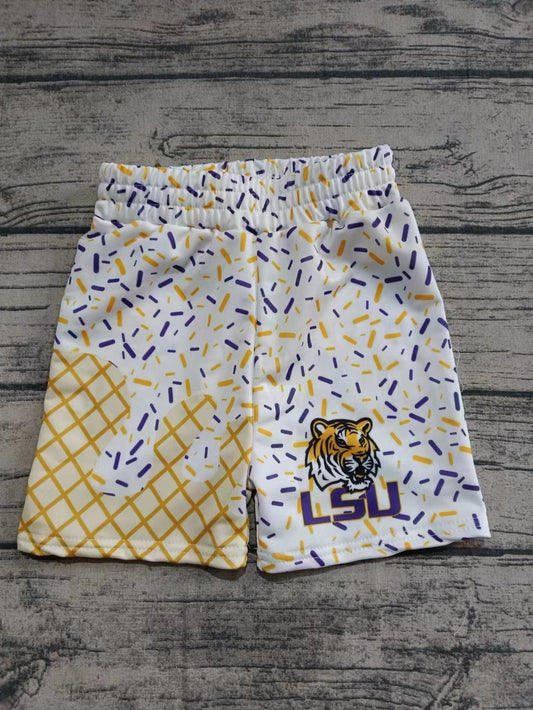 custom moq 3 eta 6-8weeks kids and adult Gold White Beach Summer Shorts