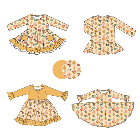 Custom moq 5 each style eta 6-7weeks baby girl clothes long sleeve dress 4 -25.8.29