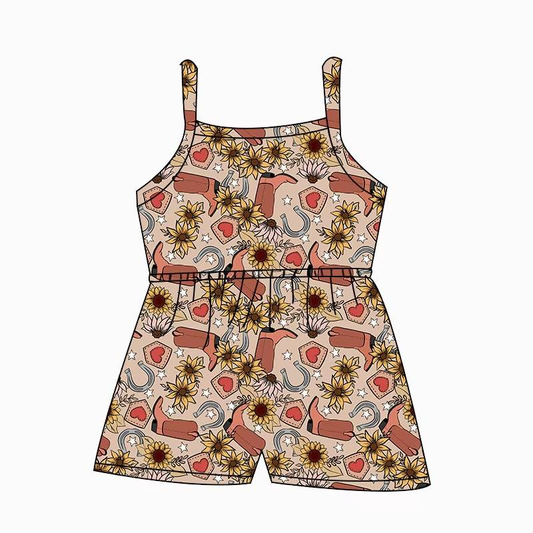 Custom moq 5 mix size milk silk summer baby girl clothes boot floral suspender jumpsuit-25.8.9