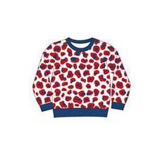 custom moq 3 eta 6-8weeks baby boys clothes red leopard long sleeve top