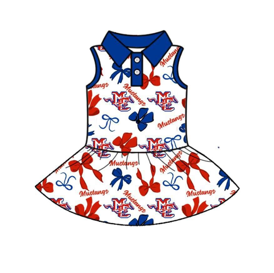 Custom moq 5 mix size milk silk eta 6-8weeks summer teams red baby girls clothes soprt teams girls blue and red clothing