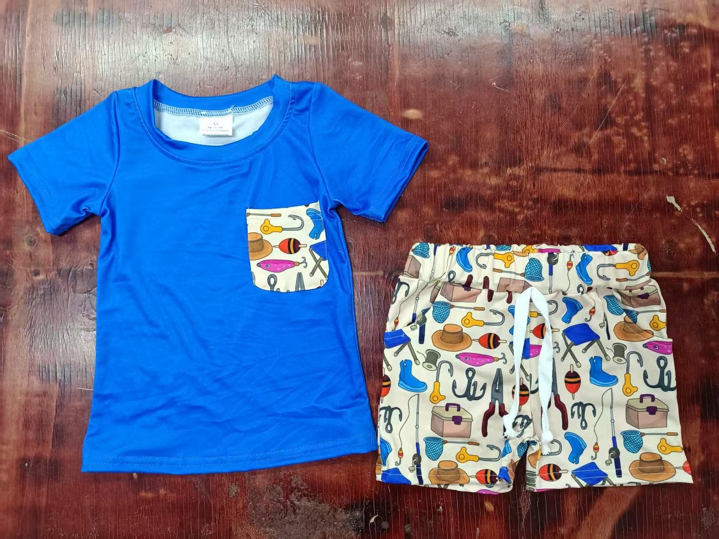 Custom moq 3 eta 6-7weeks baby boy clothes blue short sleeve shorts sets-25.5.8