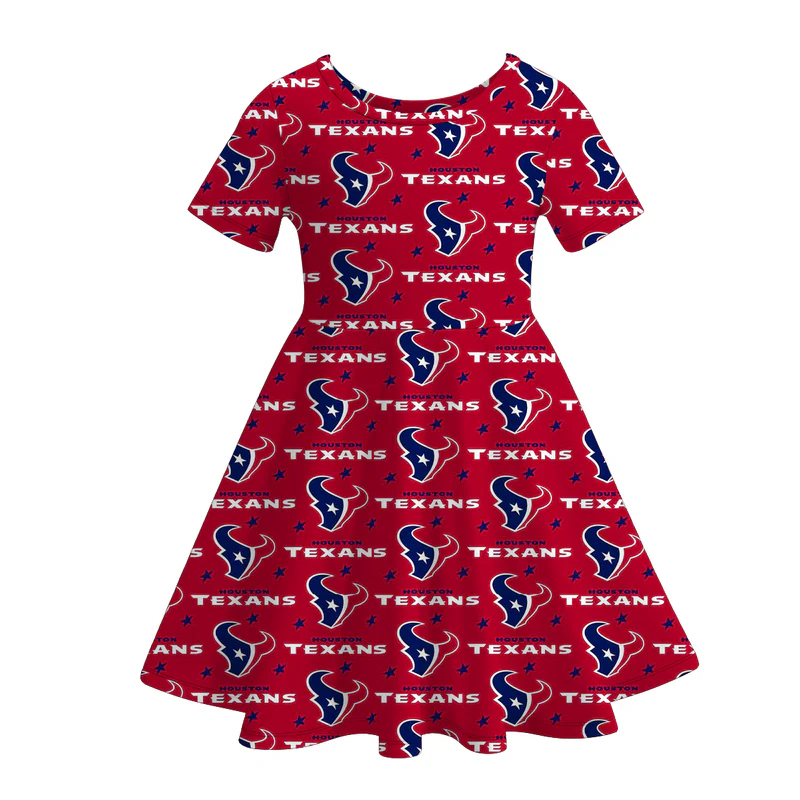 Custom moq 5 each style eta 6-7weeks milk silk baby girls summer team short sleeves dresses 4-25.7.16