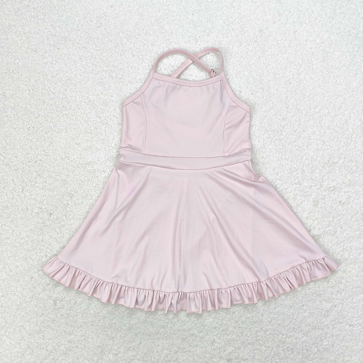 RTS NO MOQ Pink Yoga Wear Series Mixed Set: Short Skirt Set & Dress & Jumpsuit