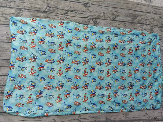 Custom eta 6-8weeks moq 3 tell me size Fitted Bed Sheets Blue Animals