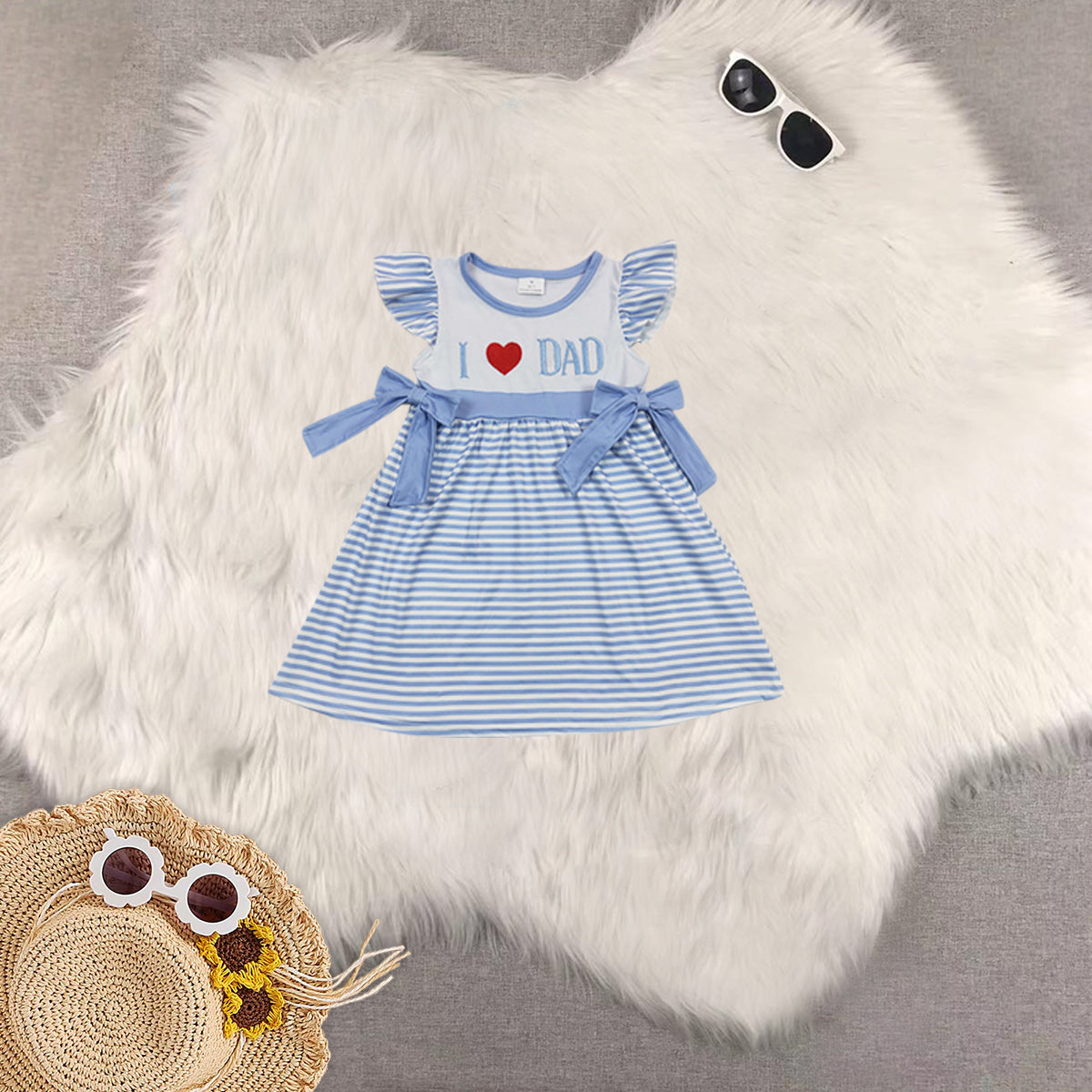 RTS Boys and girls embroidery mom Short Sleeve Shorts sets dress romper
