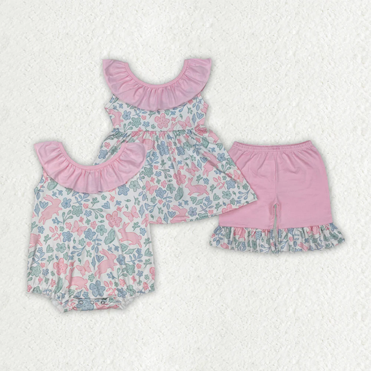 RTS NO MOQ baby girl clothes easter Rompers Clothes Sets