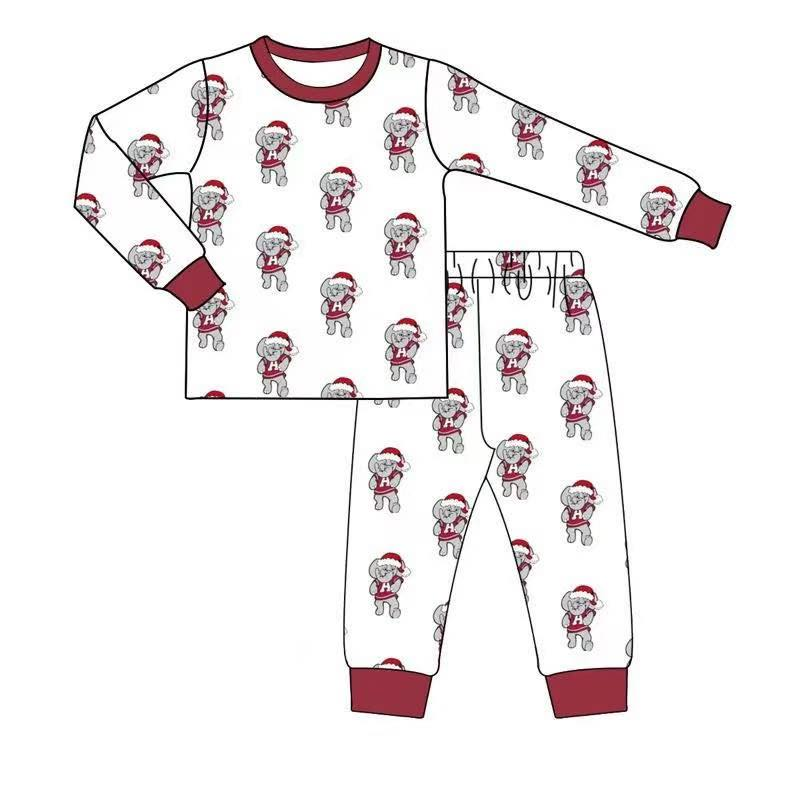 Custom moq 5 each style eta 6-7weeks baby girl clothes team white long sleeve pants sets 1 and sets 2-25.8.4