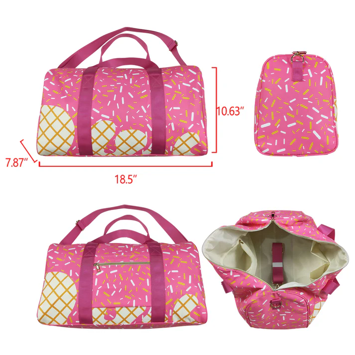 RTS NO MOQ BA0298 Team Fireworks Plaid Pink Gym Bag
