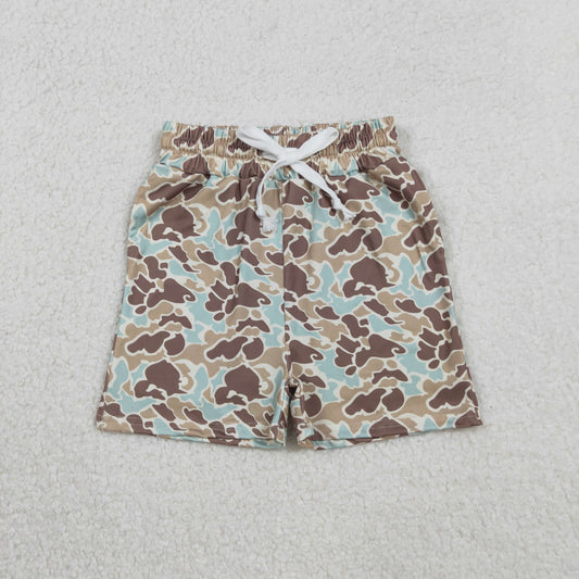 RTS NO MOQ（In Stock) SS0697 Blue-green-brown camouflage shorts