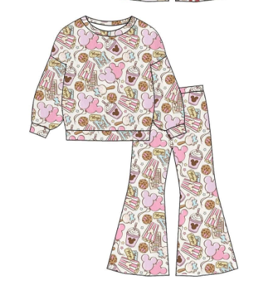 Custom moq 5 mix size milk silk summer baby girl clothes Christmas long sleeve pants sets 4-25.8.15