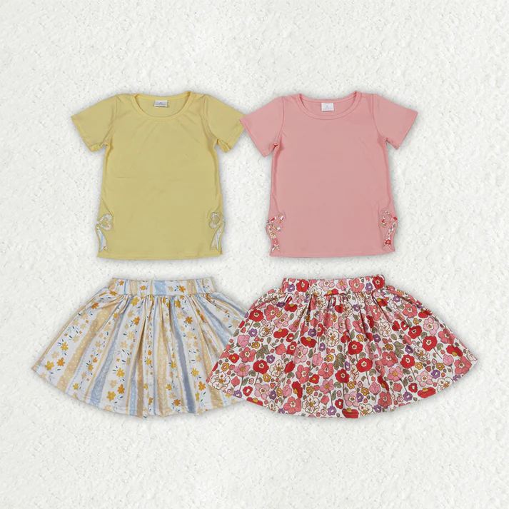 RTS no moq baby kids clothing childrens clothing girls skirts sets