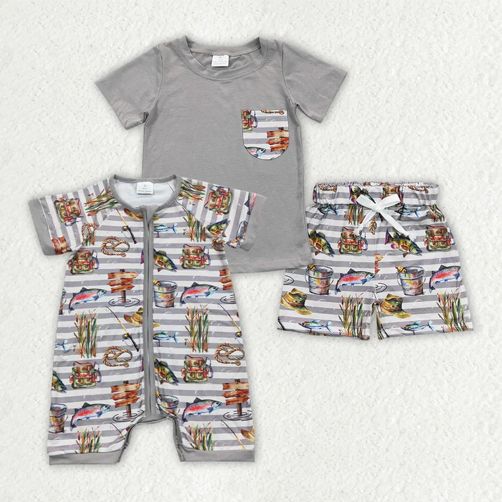 RTS NO MOQ baby boys clothes short sleeve Rompers Clothes Sets