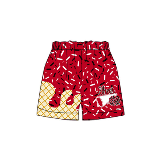 Custom moq 5 mix size milk silk baby boy girl clothes team red summer shorts-25.10.20