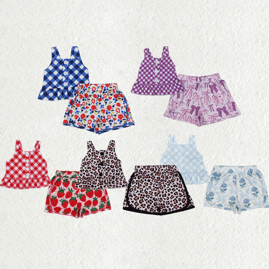Sibling Baby Girls clothes Flowers Summer Sibling Sister Clothes Sets