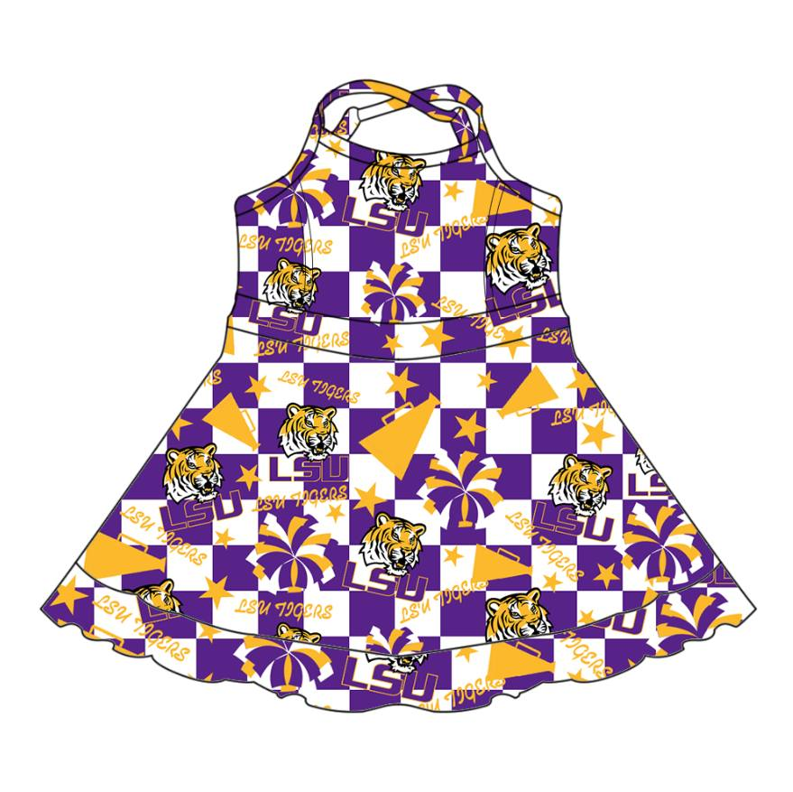 Custom moq 5 mix size milk silk summer teams baby girls clothes team bow purple sleeveless skirts sets and dress 1 and dress 2 and dress 3-25.7.4