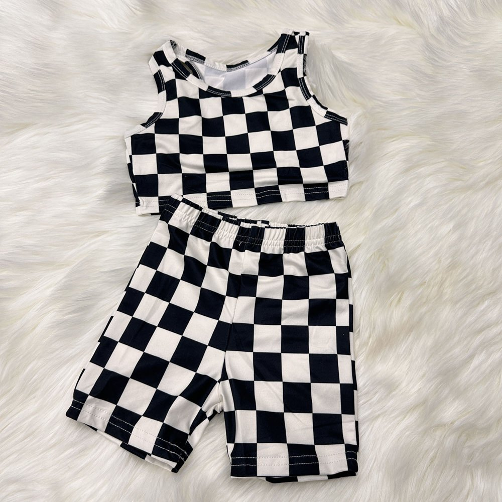 RTS NO MOQ Baby Girl Sleeveless shorts sets