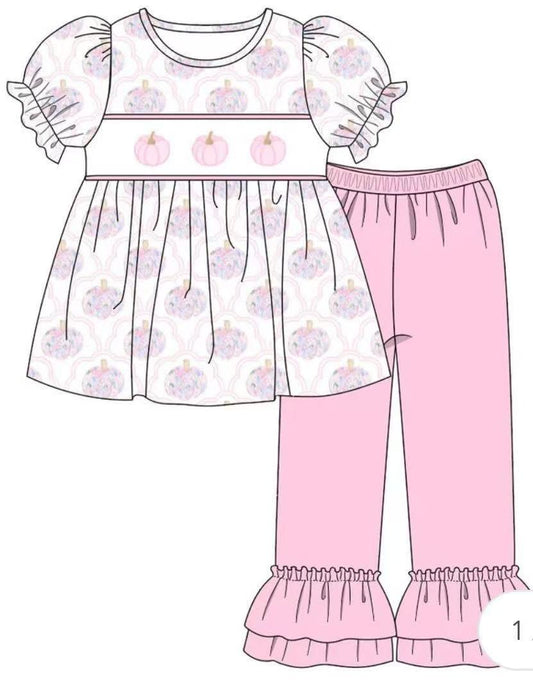 Custom moq 5 each style eta 6-7weeks baby girl clothes pumpkin short sleeve pants set 2 and brief set and rompers-25.8.9