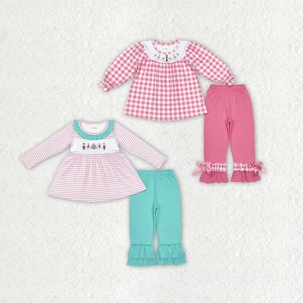 RTS NO MOQ GLP1455 GLP1306 Embroidered Dancing Girl - Guard Pattern Long Sleeve Suit: Stripes & Plaid