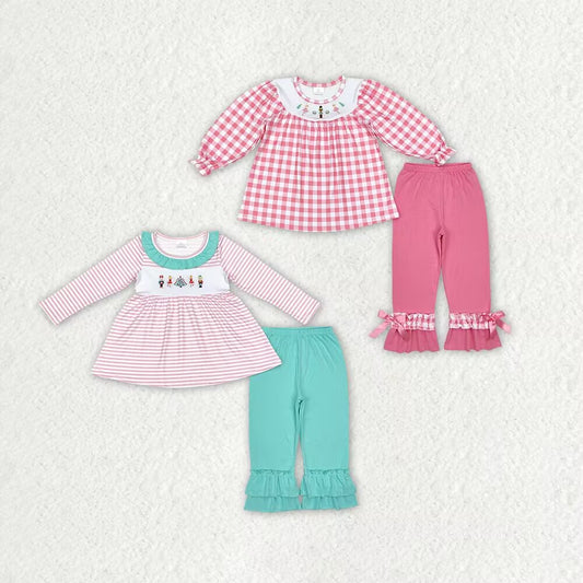 RTS NO MOQ GLP1455 GLP1306 Embroidered Dancing Girl - Guard Pattern Long Sleeve Suit: Stripes & Plaid