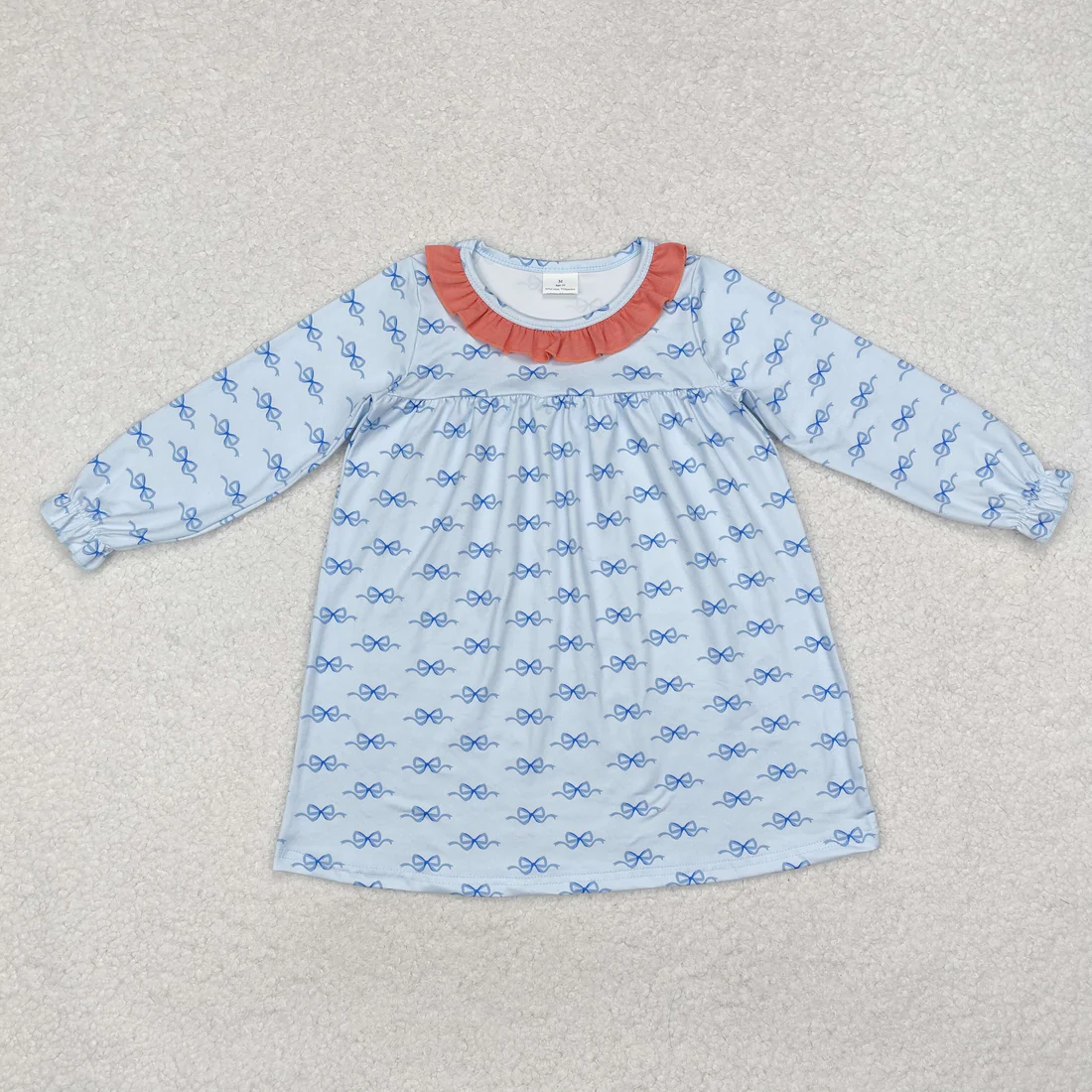 RTS NO MOQ Sibling baby girl clothes floral bow long sleeve dresses