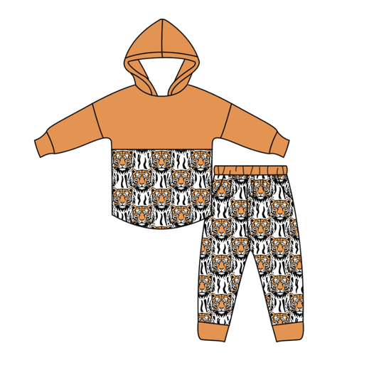 Custom moq 5 mix size eta 6-8weeks milk silk summer teams orange baby boy clothes hooded long sleeve pants sets-25.10.24